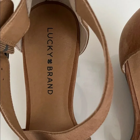 Lucky Brand Women's Brown Wedge Sandals - Picture 2 of 5